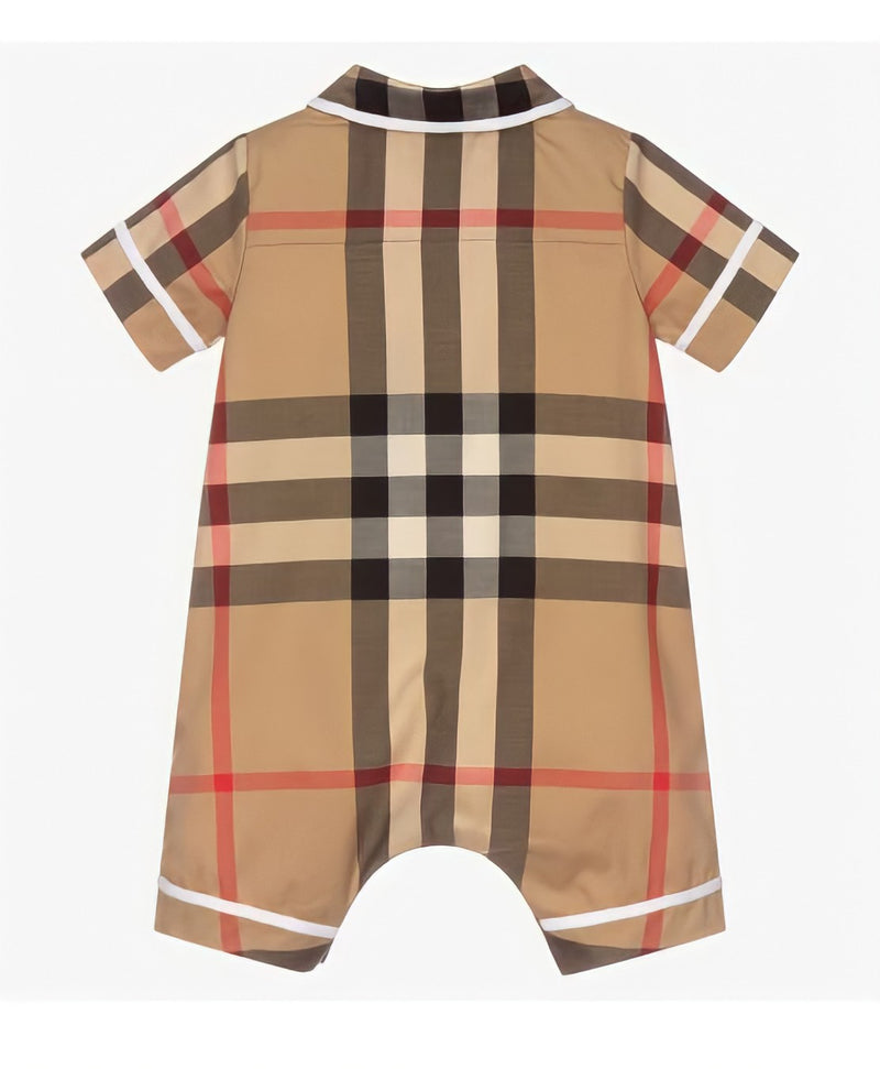 Burberry Oversized Unisex Check Cotton Romper - Age 18 Months