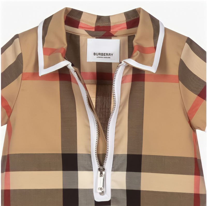 Burberry Oversized Unisex Check Cotton Romper - Age 18 Months