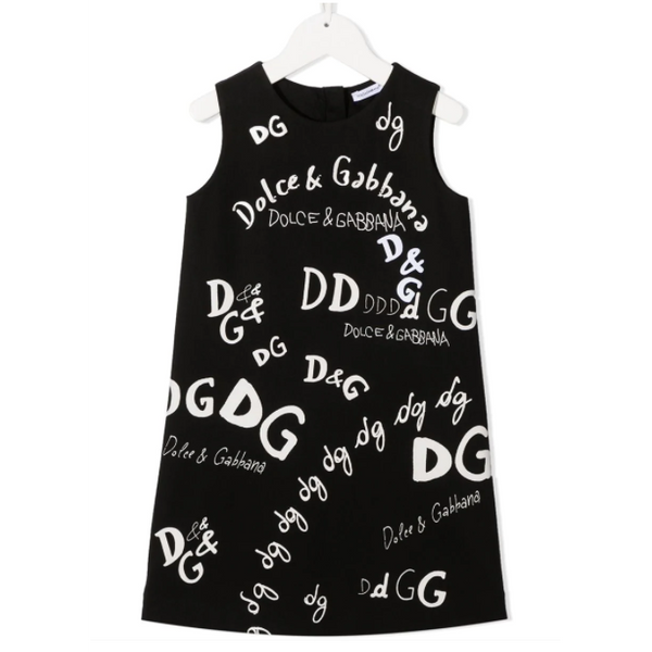 Dolce & Gabbana Sleeveless Logo Dress Black  - Age 6 years