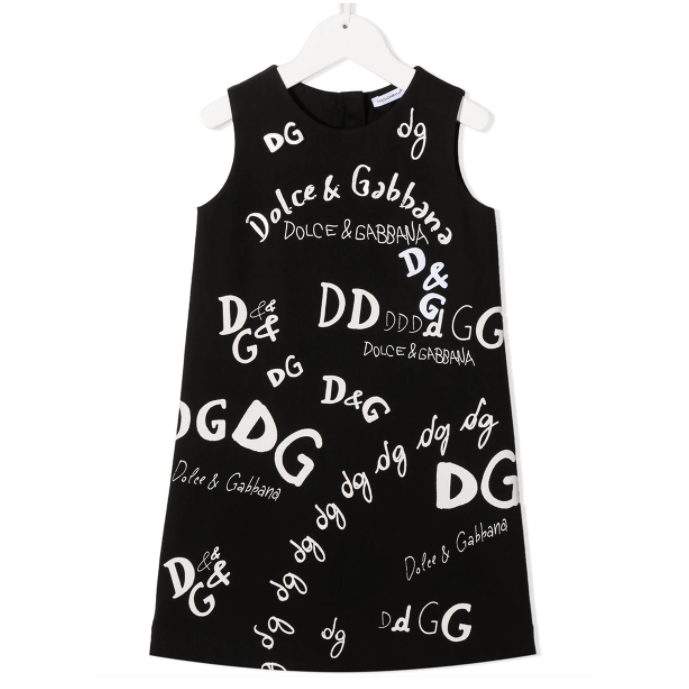 Dolce & Gabbana Sleeveless Logo Dress Black  - Age 6 years