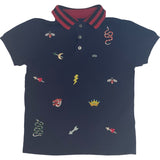 Gucci Kids Navy Polo with Symbols Embroidery - Age 6 years