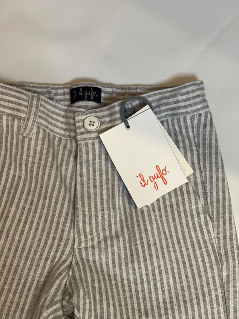 il Gufo Grey Striped Trousers - Age 4a years