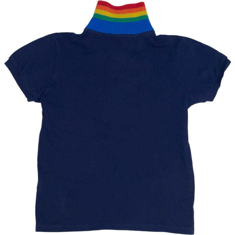 Gucci Navy polo with rainbow collar - Age 6 years